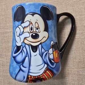 Disney Mickey Mouse Some Mornings Are Rough Mug Blue Black Handle Coffee Mug Cup